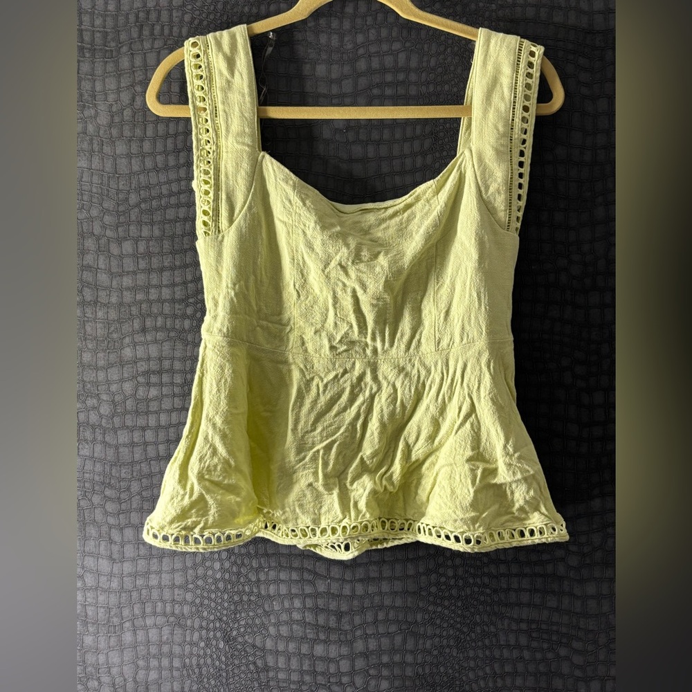 Entro Yellow Tank Top with Crochet Details